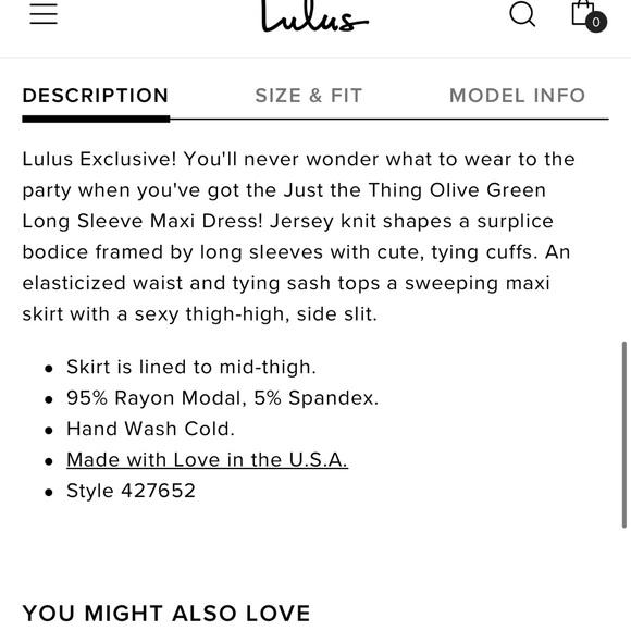 Lulu’s olive green long sleeve maxi dress, small - Picture 3 of 4